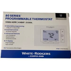 White-Rodgers 1F85U-42PR Universal Programmable Thermostat 4 Heat-2Cool - NEW